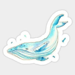 Sophie - Watercolor Whale Sticker